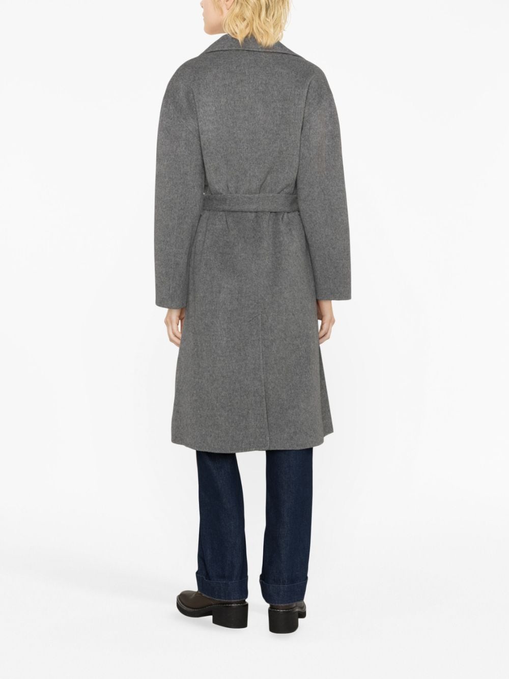 Shop Polo Ralph Lauren Belted-waist Wrap Coat In Grey