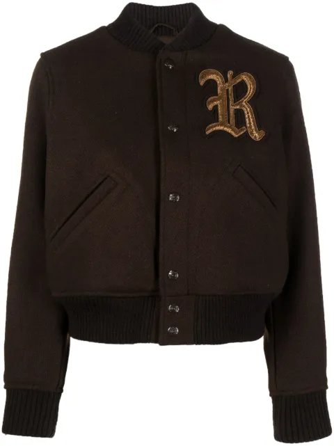 Polo Ralph Lauren logo-patch button-up bomber jacket