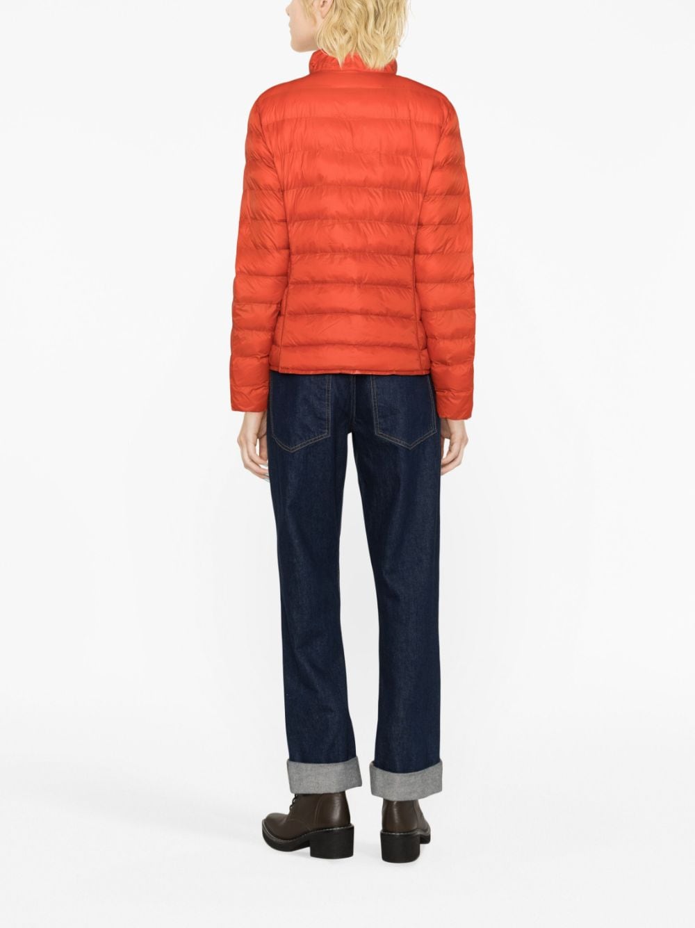 Shop Polo Ralph Lauren Funnel-neck Quilted Jacket In Orange