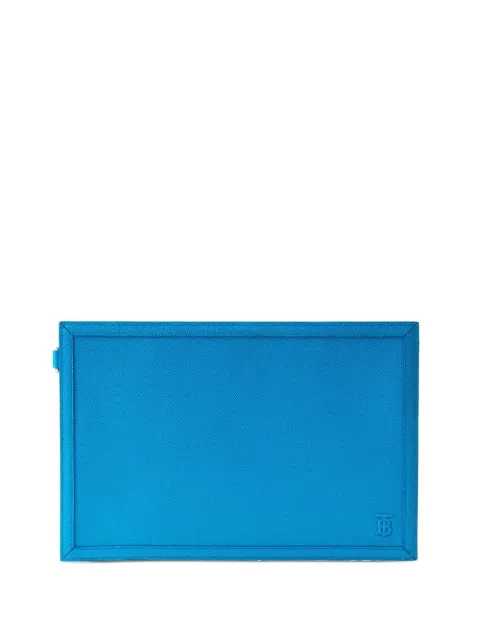 Burberry grained-leather TB zipped pouch