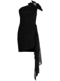 PatBO flower-applique mini dress - Black