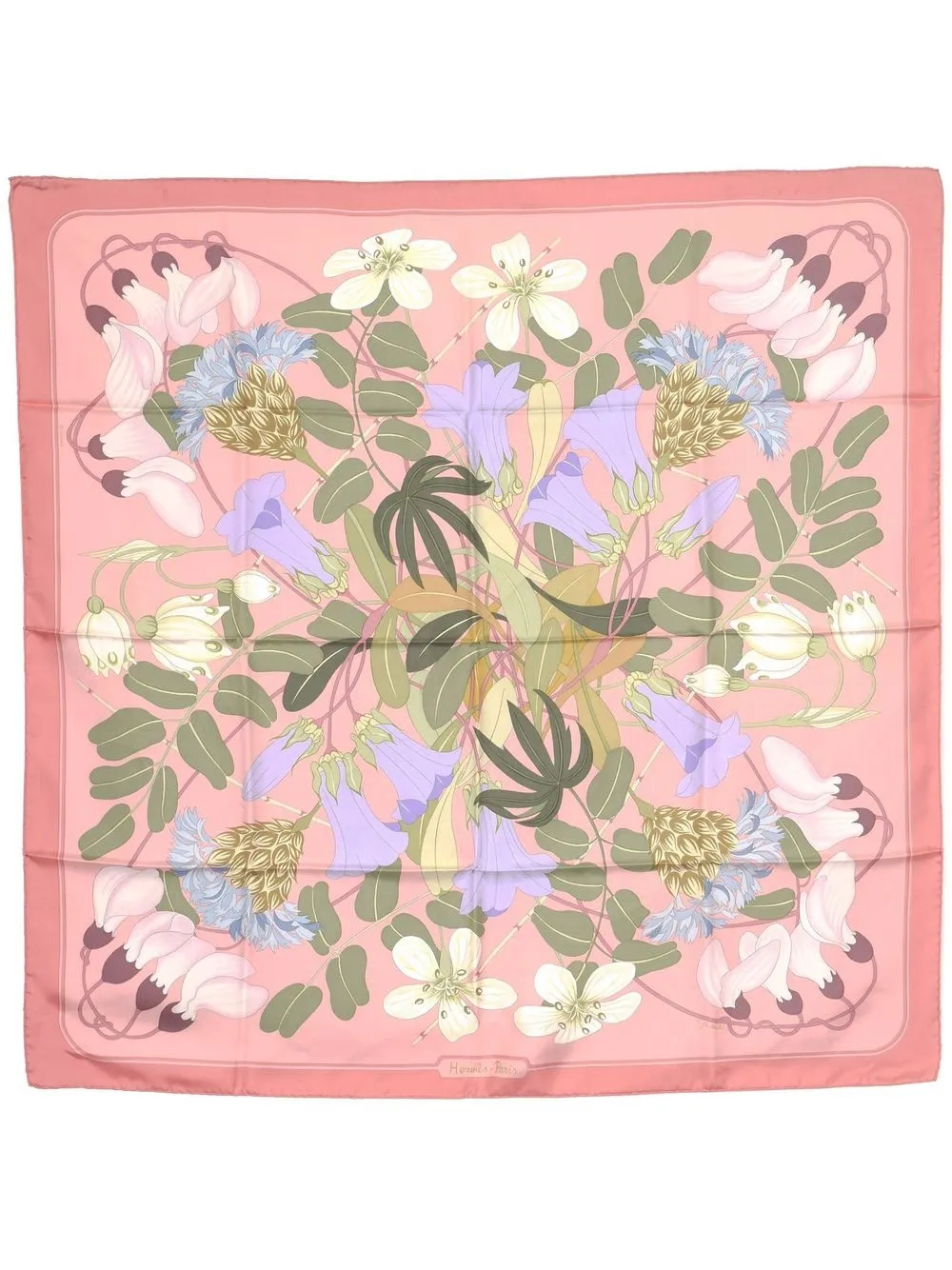 

Hermès pre-owned Floral Graeca silk scarf - Pink