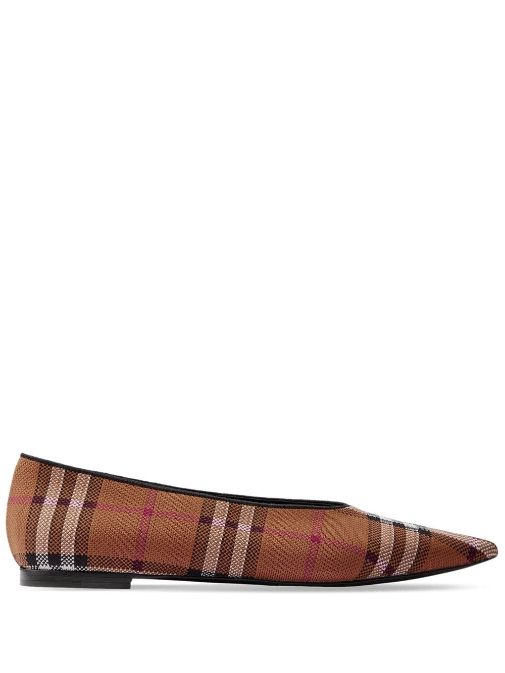 BURBERRY VINTAGE-CHECK POINTED-TOE BALLERINA SHOES
