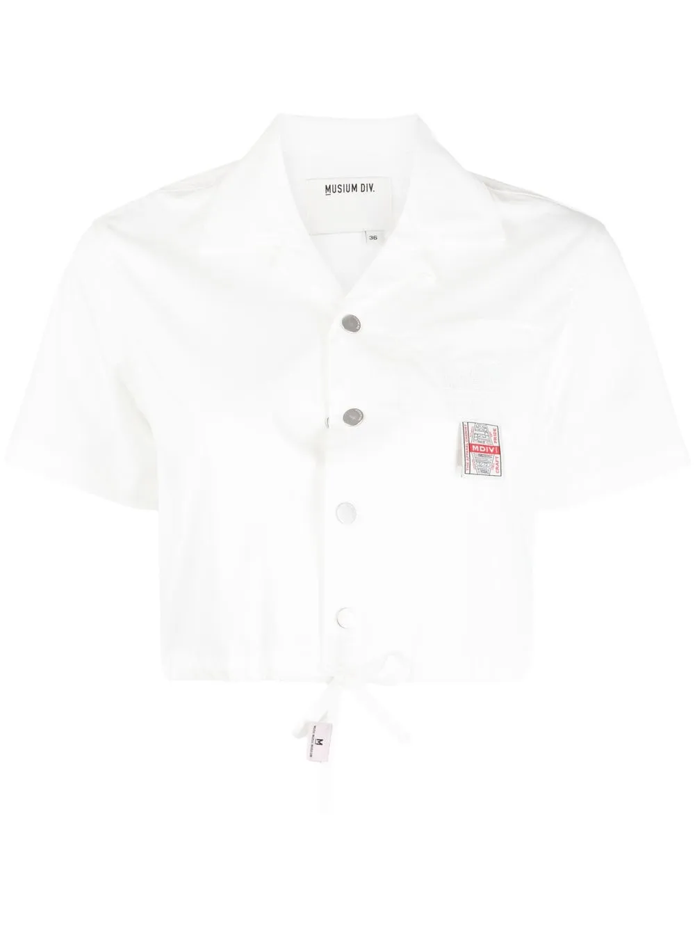 

Musium Div. logo-appliqué cropped shirt - White