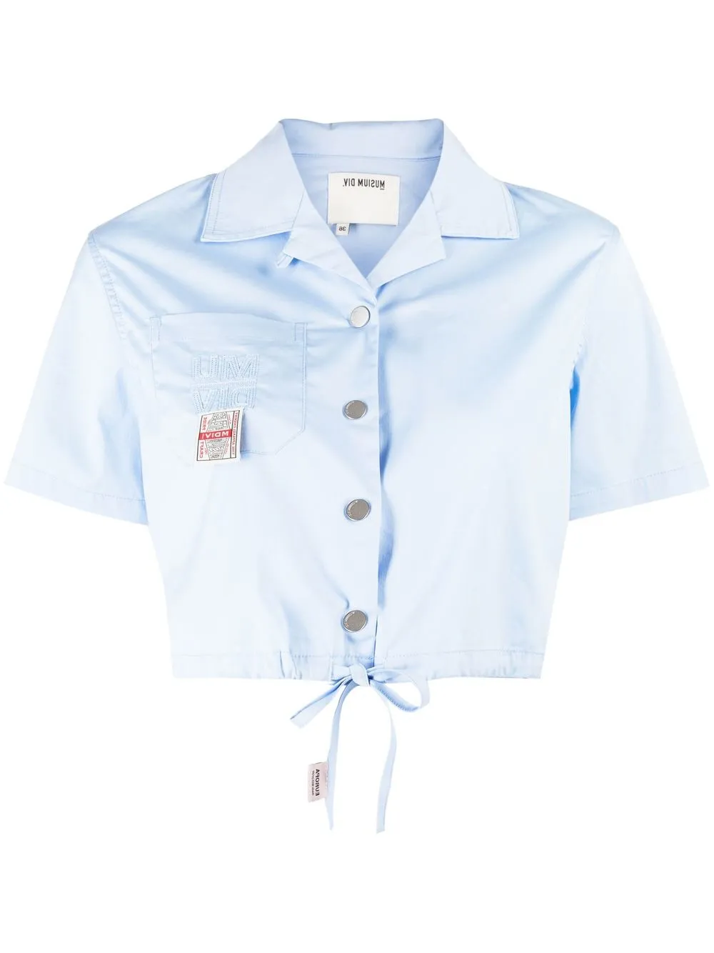 

Musium Div. logo-stitch cropped shirt - Blue