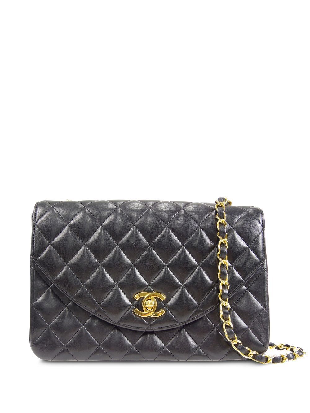 

CHANEL Pre-Owned 1990 CC Turn-lock diamond-quilted shoulder bag - BLACK