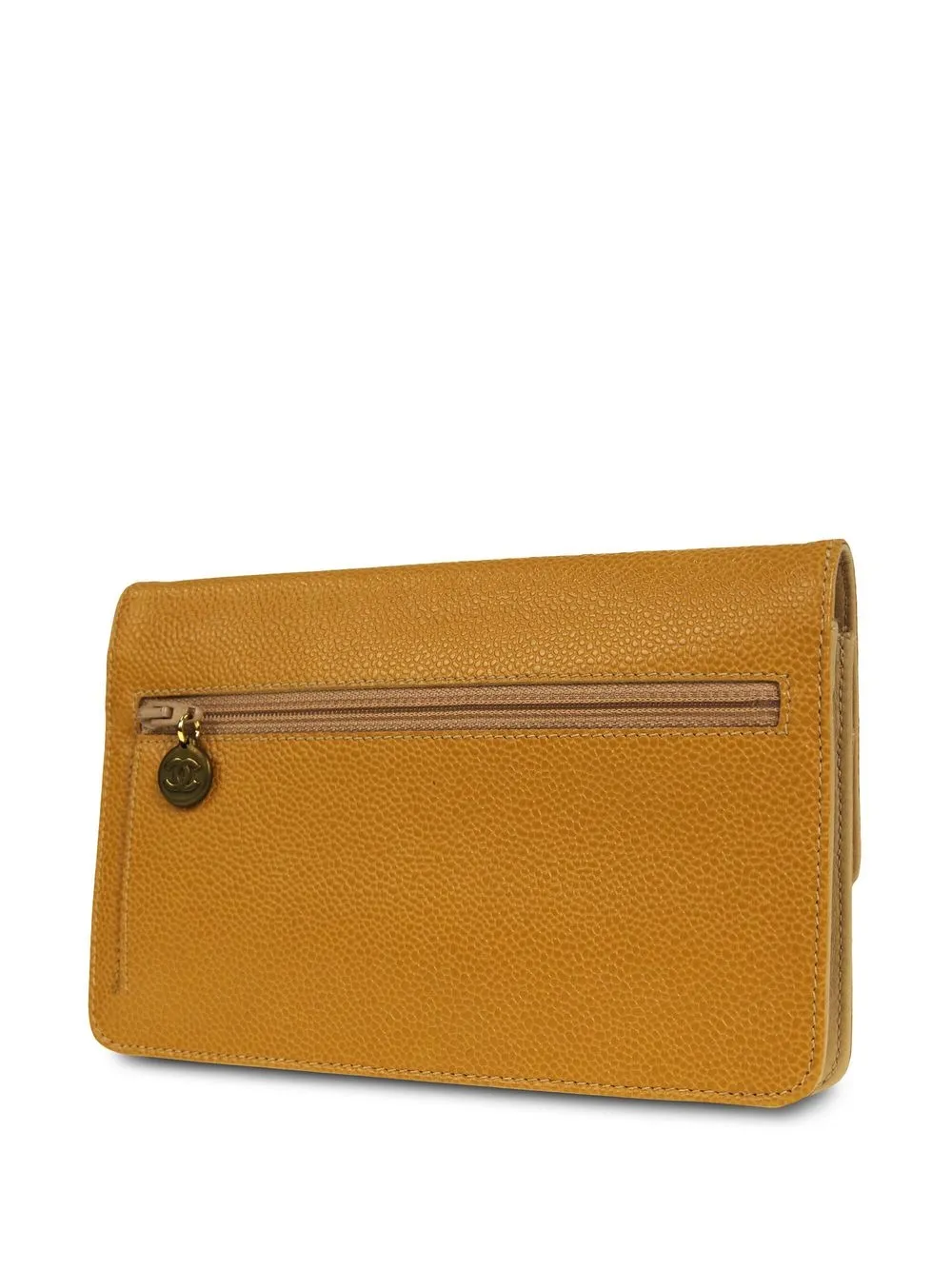 CHANEL Pre-Owned 1997 portemonnee met CC logo reliëf - Bruin