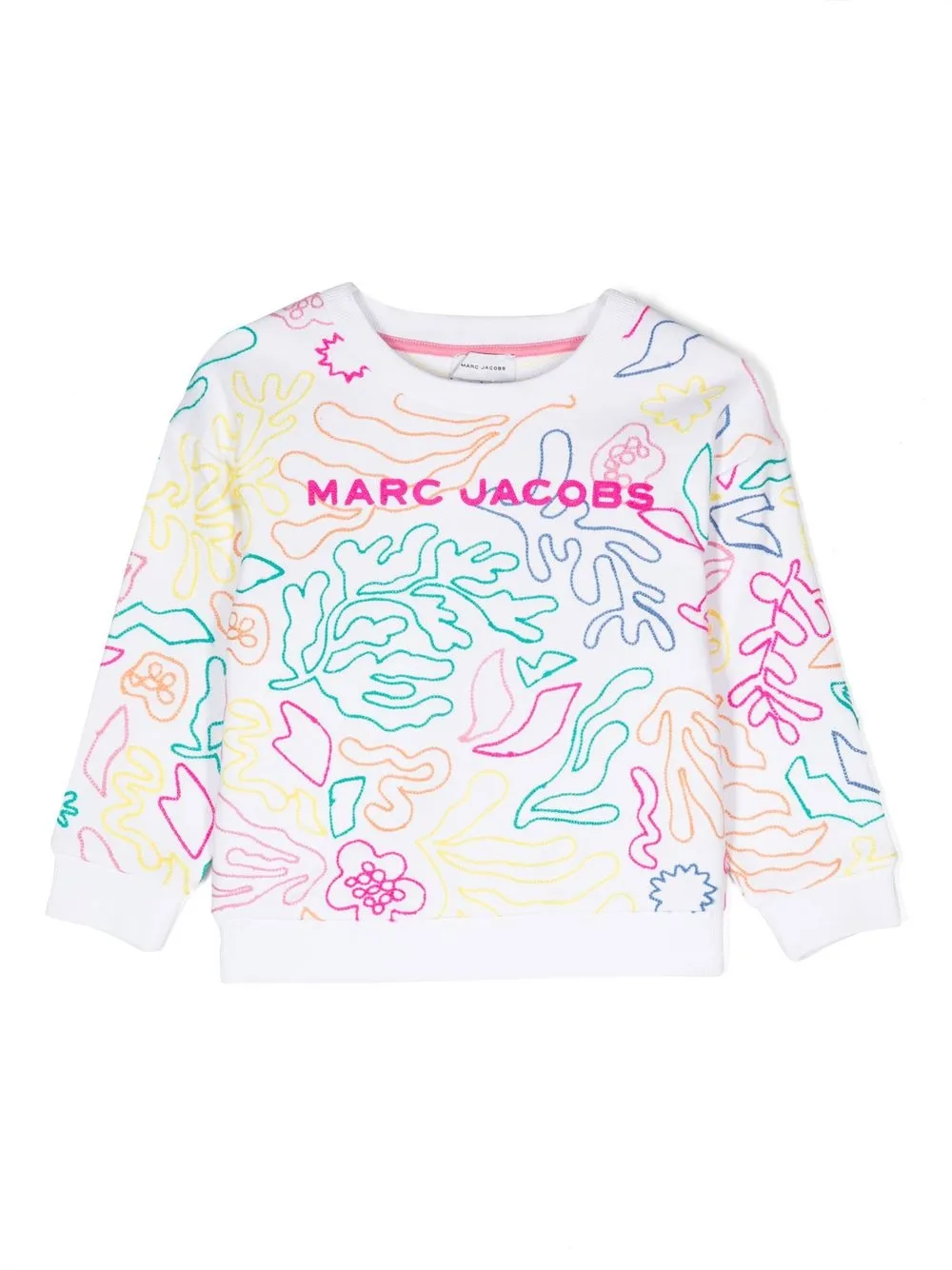 

Marc Jacobs Kids coral embroidery crew-neck sweatshirt - White