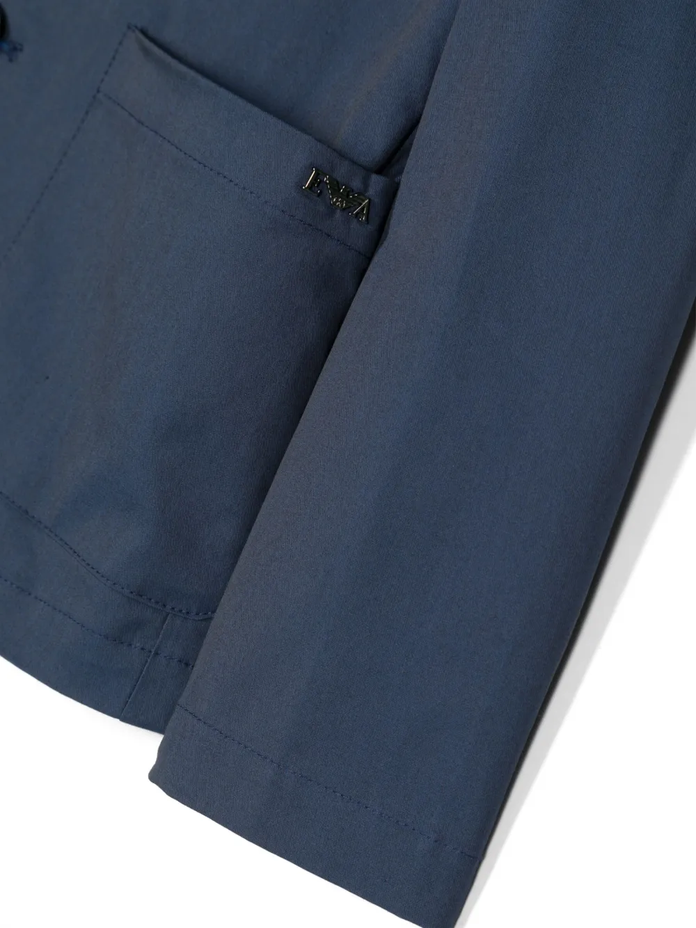 Emporio Armani Notched Lapels Blazer In Blue