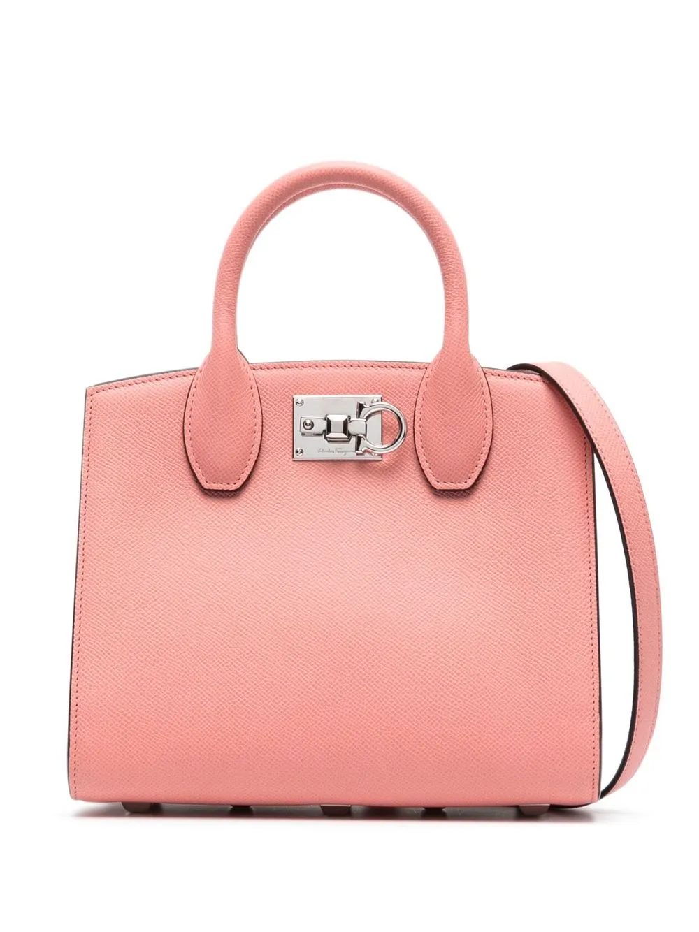 

Ferragamo Studio Box leather tote bag - Pink