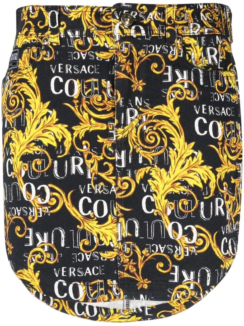 

Versace Jeans Couture falda de mezclilla con estampado Barocco - Negro