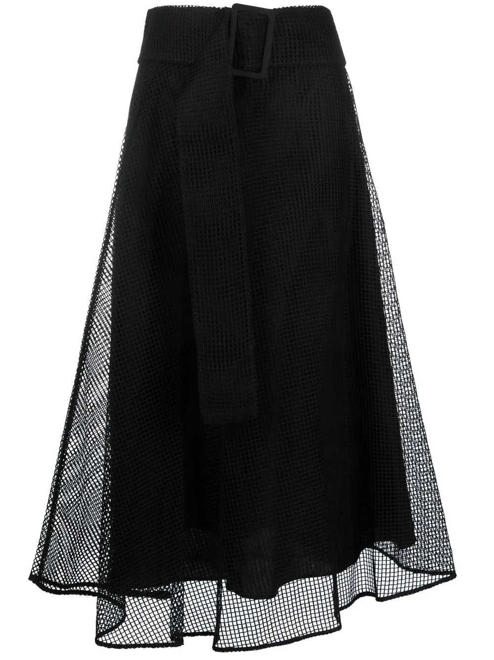 

Erika Cavallini mesh-detail mid-lenght skirt - Black