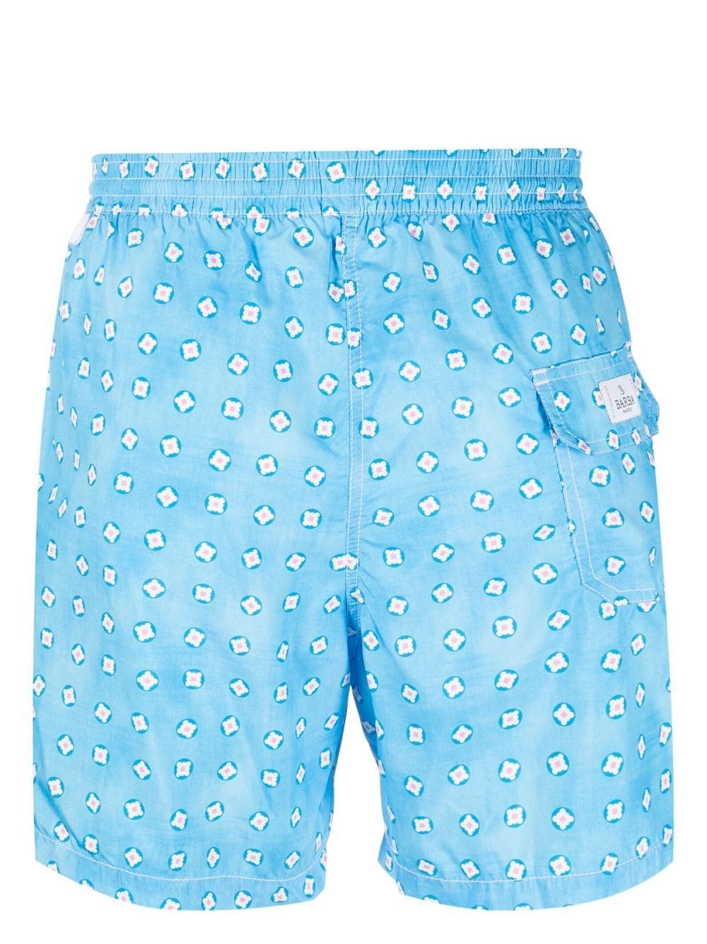 Shop Barba Graphic-print Swim Shorts In Blue