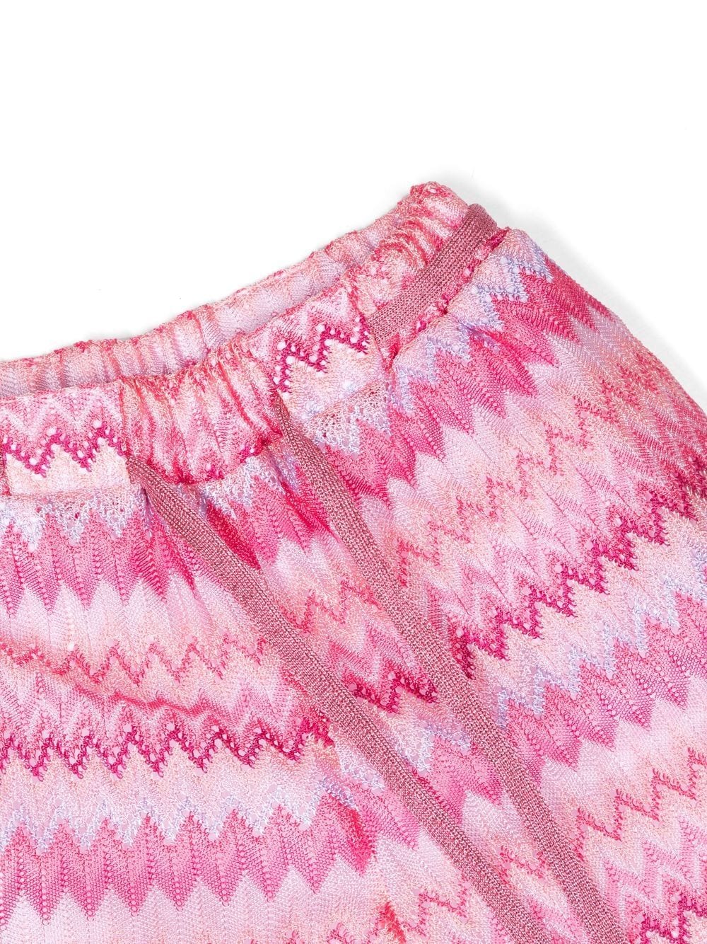 Shop Missoni Zigzag-print Drawstring Shorts In Pink