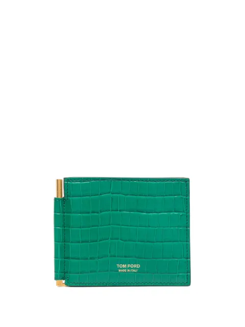 TOM FORD crocodile-effect leather cardholder