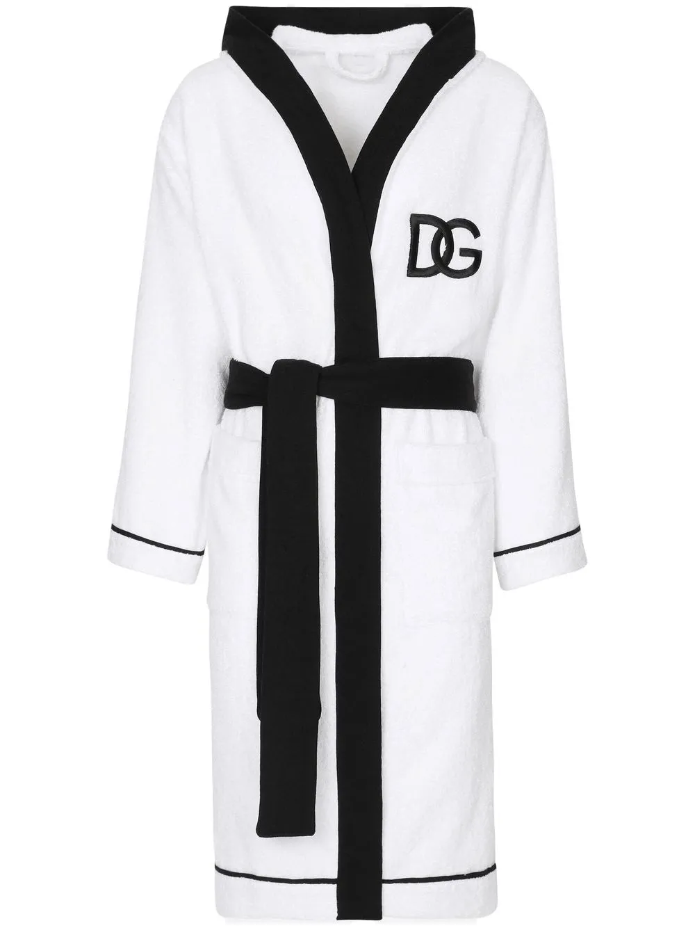 

Dolce & Gabbana embroidered-logo robe - U0071 - White Black