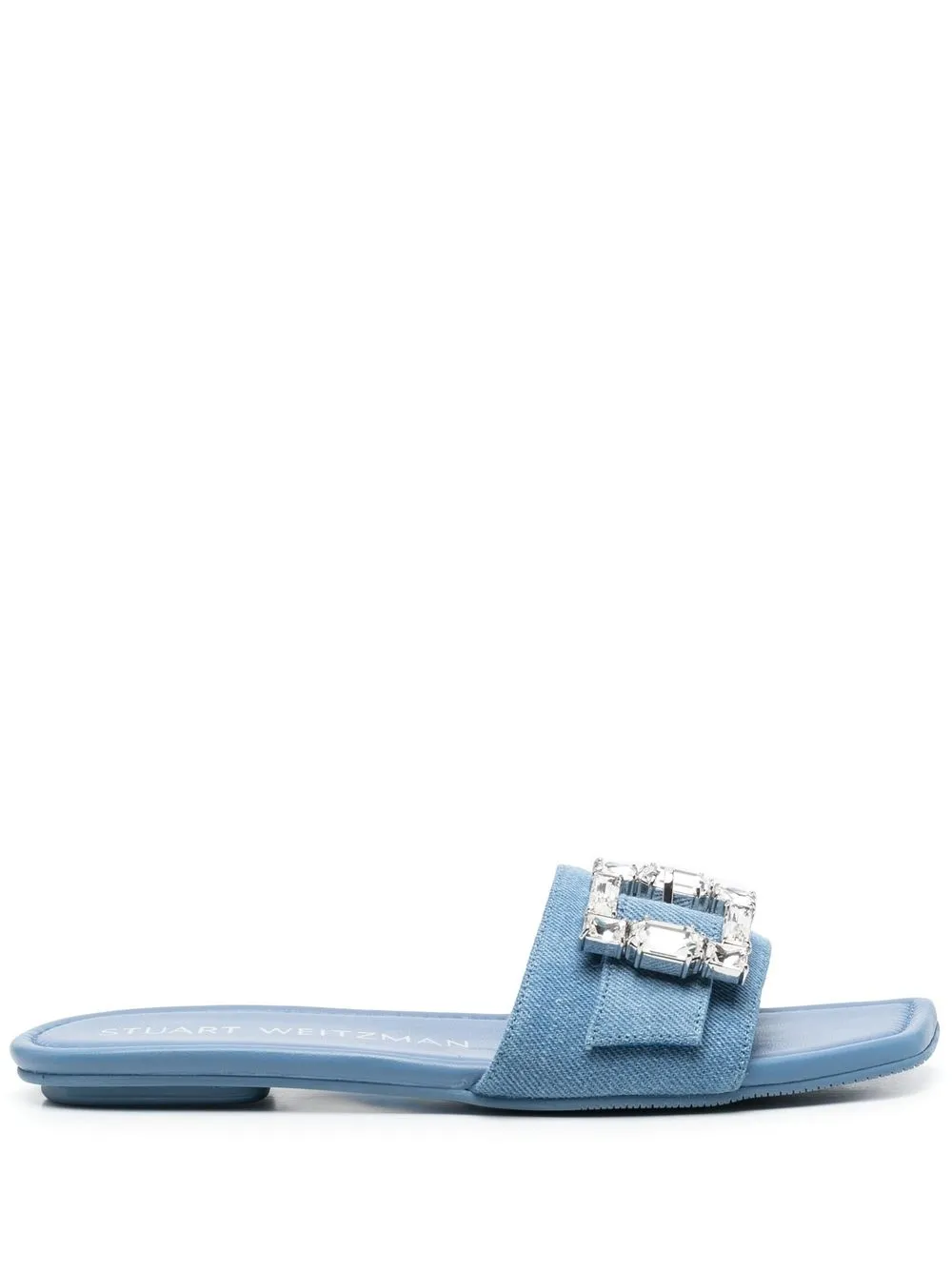 Stuart Weitzman Embellished-buckle Detail Sandals In Blau