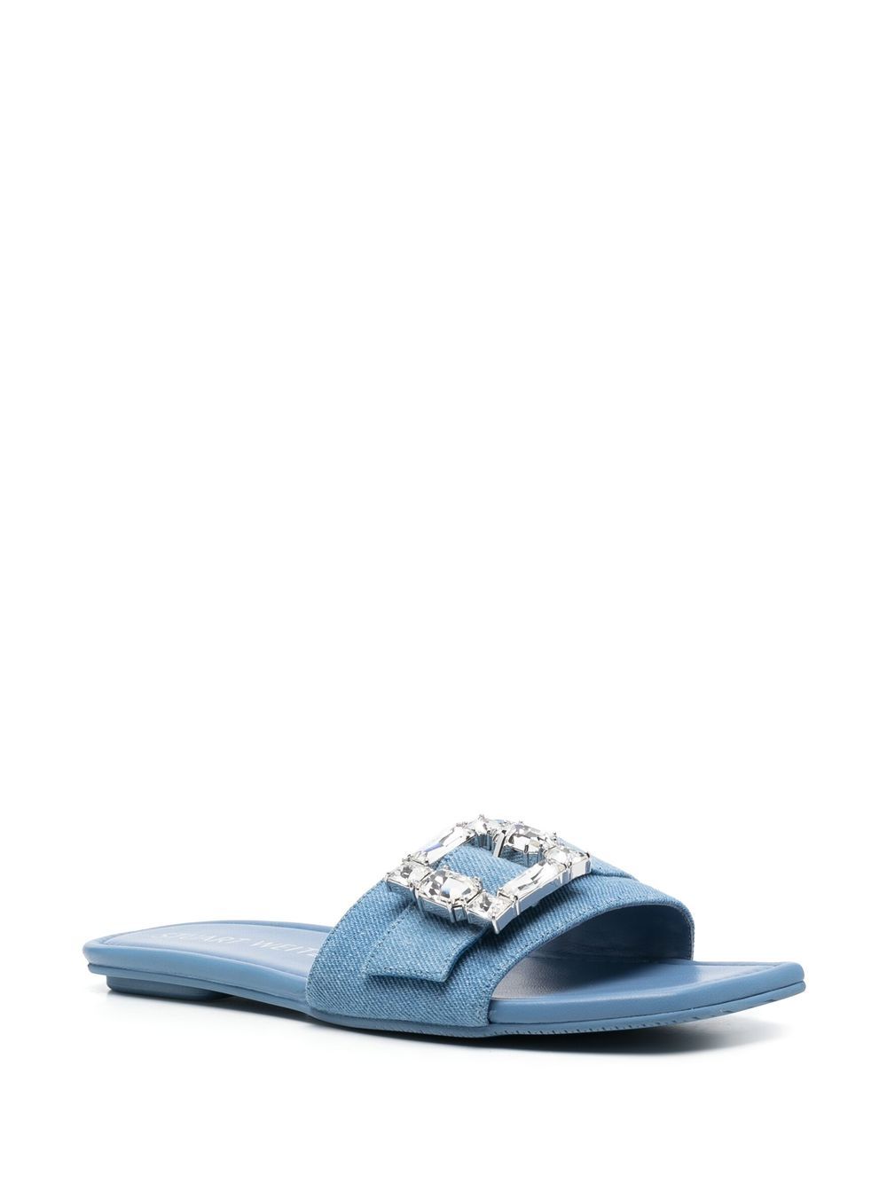 Stuart Weitzman Slippers verfraaid met gesp - Blauw