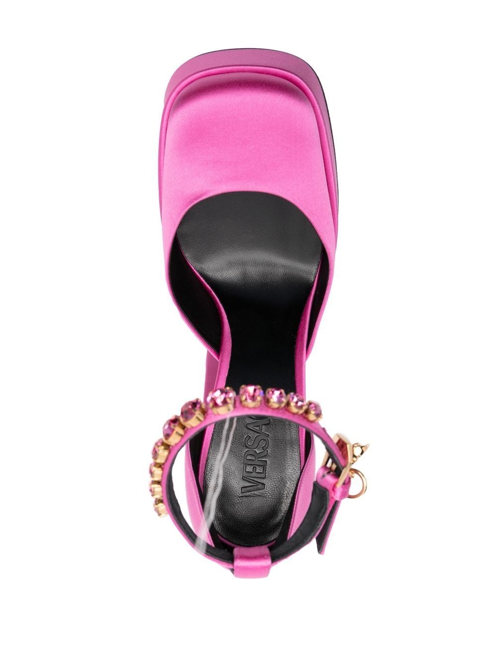 Shop Versace Medusa Aevitas Crystal-embellished Pumps In Rosa