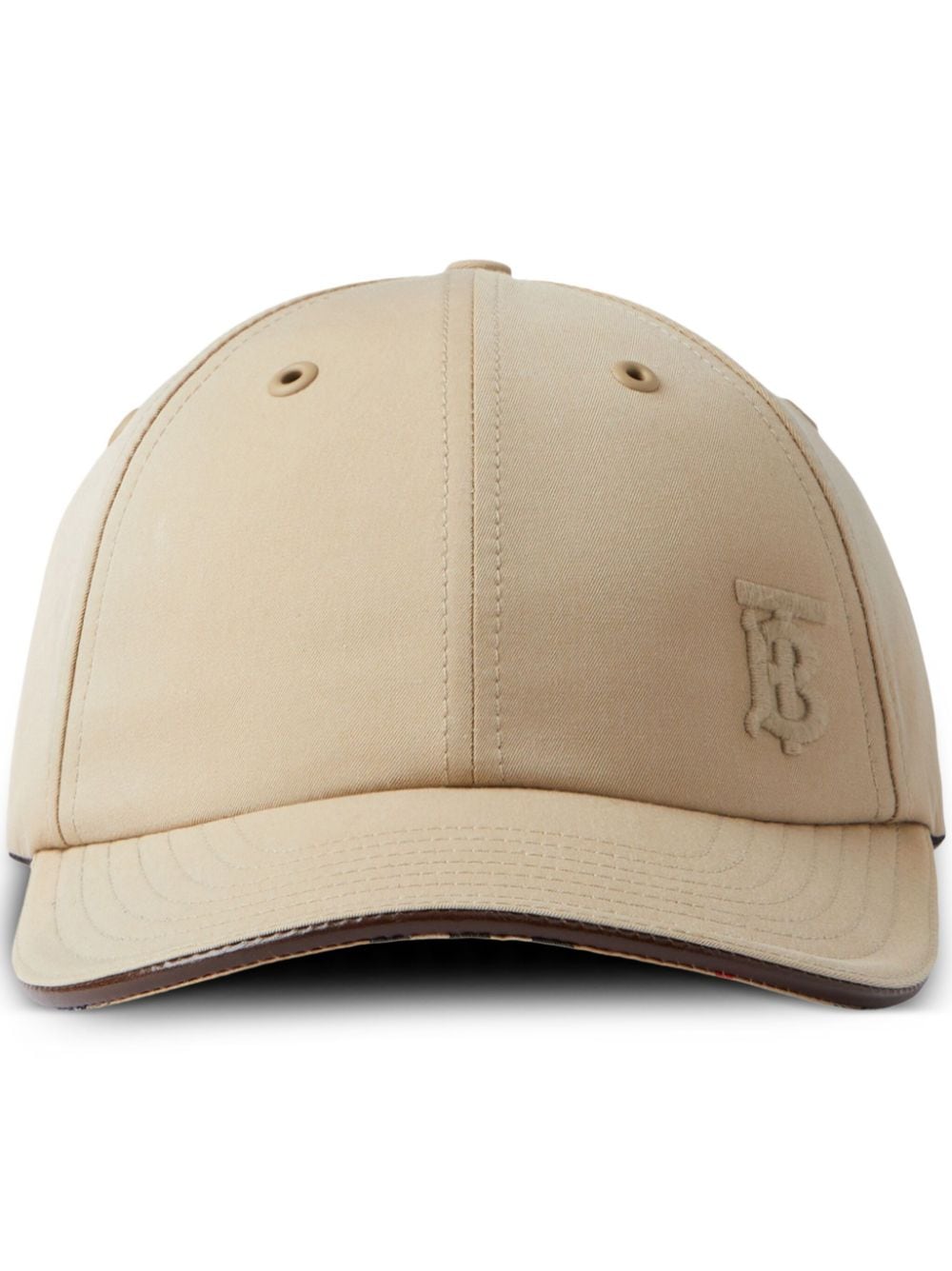 Shop Burberry Monogram-embroidered Twill Cotton Cap In 中性色