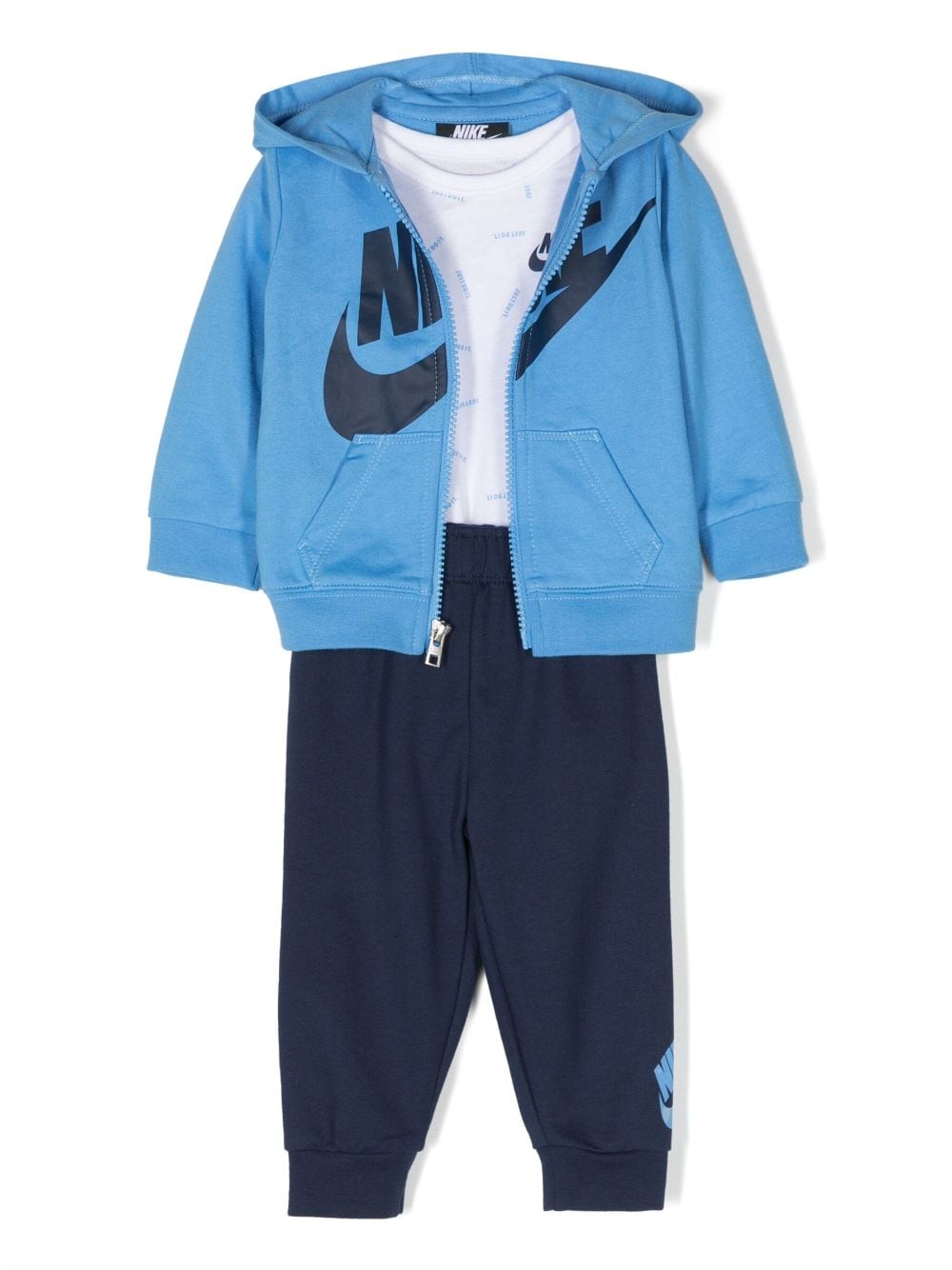 Nike Kids' Three-piece Hooded Tracksuit In Blue