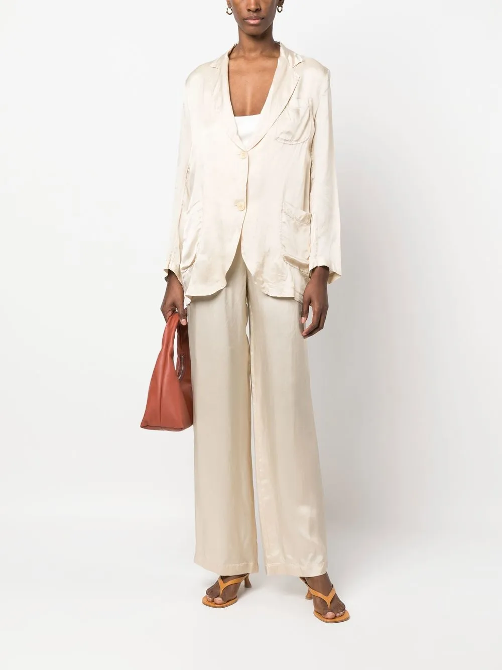 ASPESI Blouse met enkele rij knopen - Beige