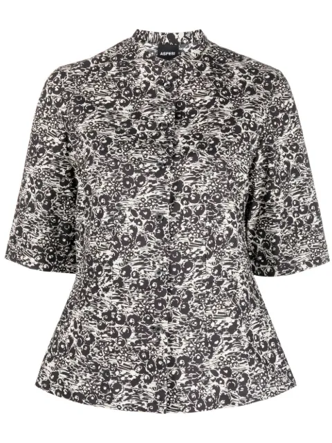 ASPESI all-over print half sleeve shirt