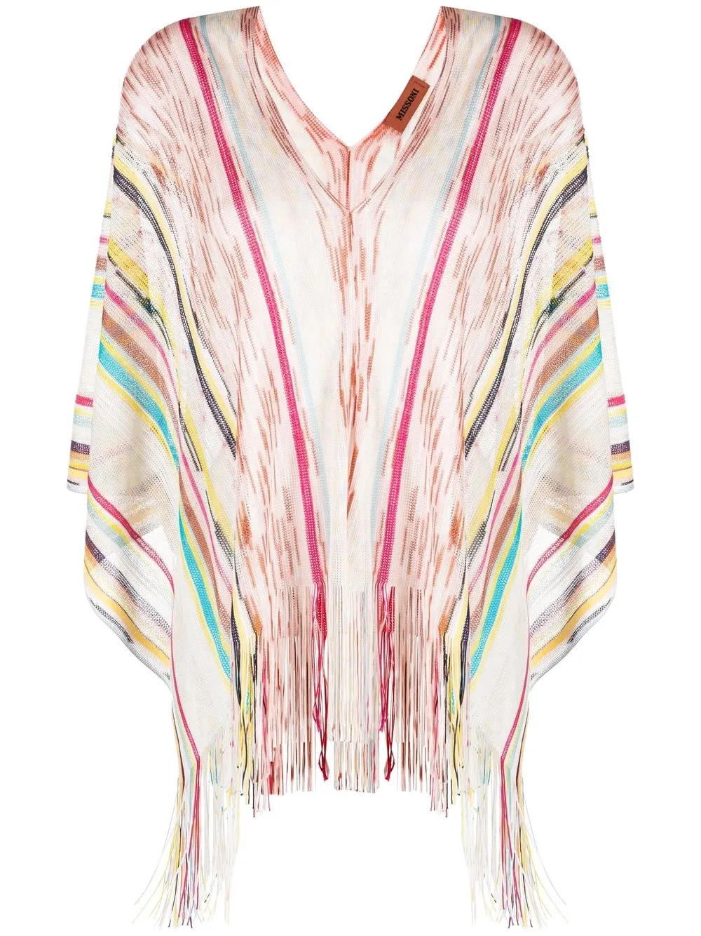 

Missoni V-neck tasselled poncho - Neutrals