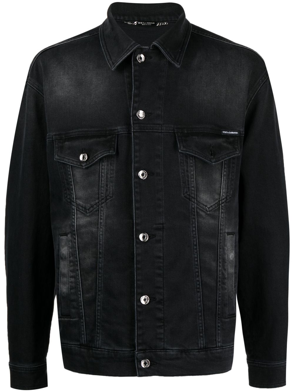 Shop Dolce & Gabbana Distressed-effect Denim Jacket In Schwarz