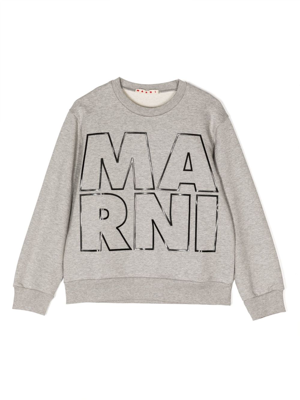 Marni Kids' Ms37u Sweat-shirt  Grey Cotton Crew-neck Sweatshirt With Displaced  Logo