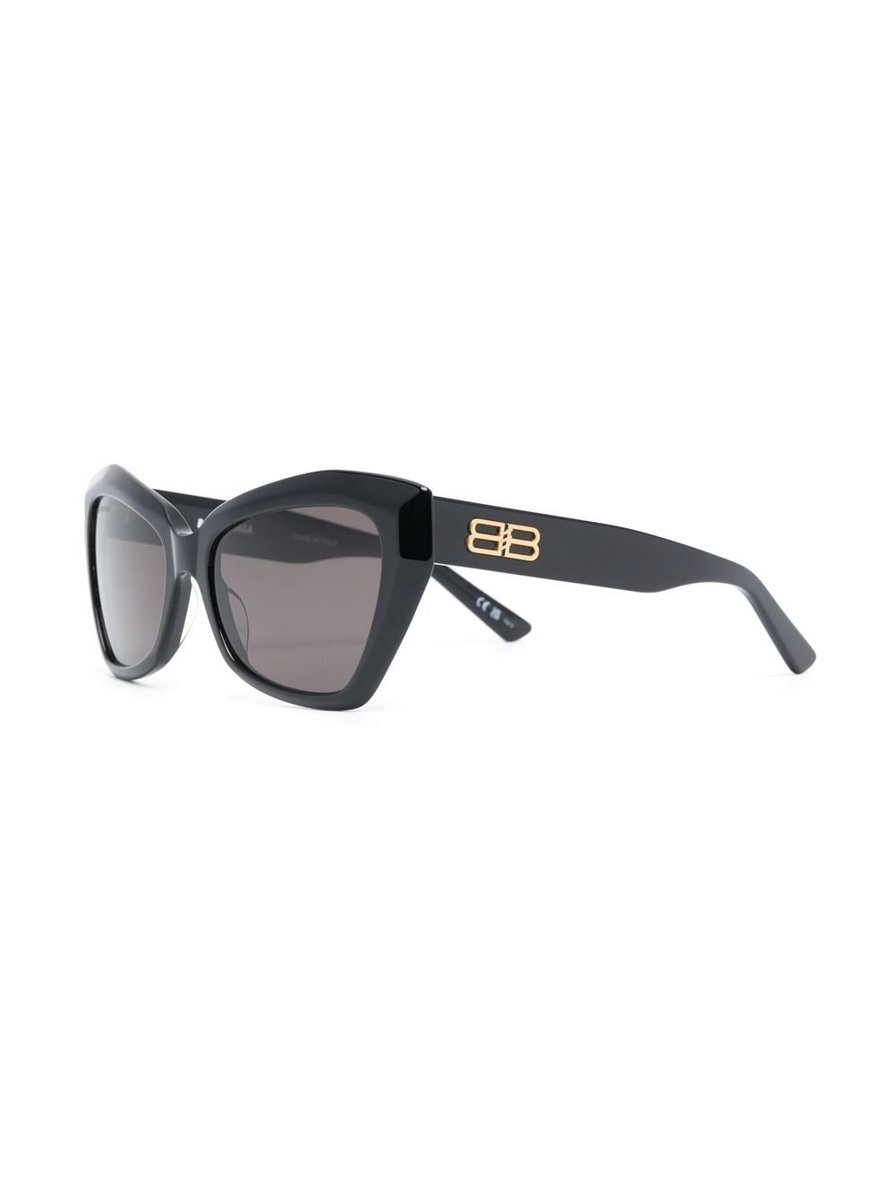 Shop Balenciaga Monogram-plaque Butterfly Sunglasses In Schwarz