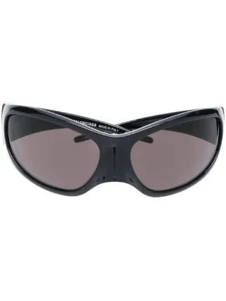 Balenciaga Eyewear Skin XXL cat-eye Sunglasses | Black | FARFETCH