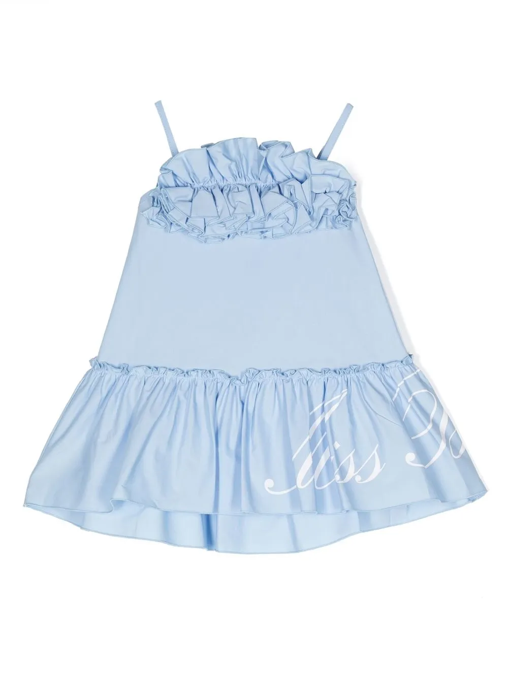 Miss Blumarine Babies' Ruffle-detail Printed Dress In Blue