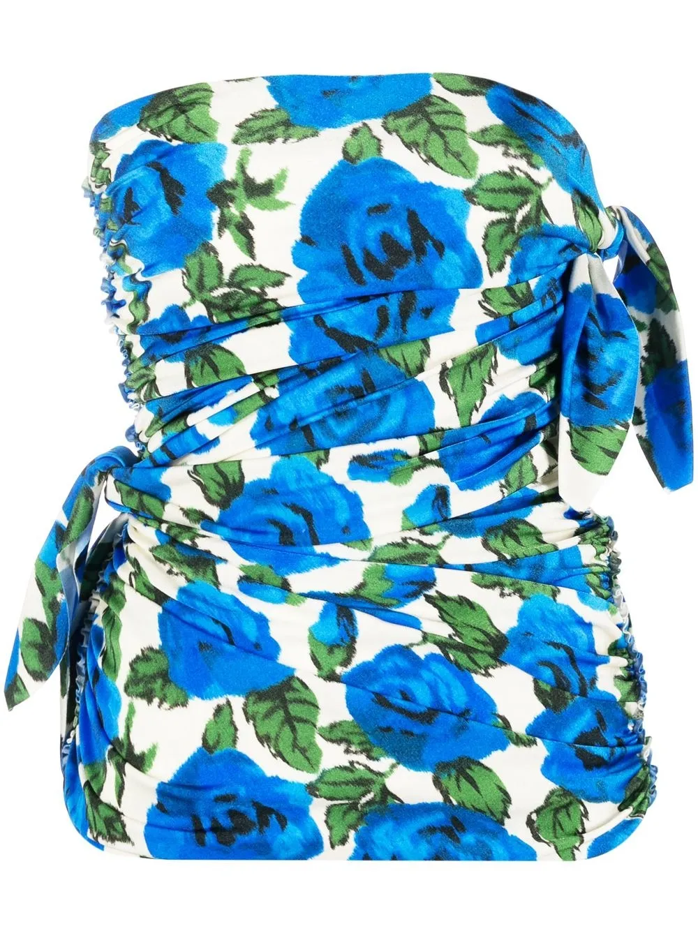 Philosophy Di Lorenzo Serafini Floral-print Strapless Top In Bianco