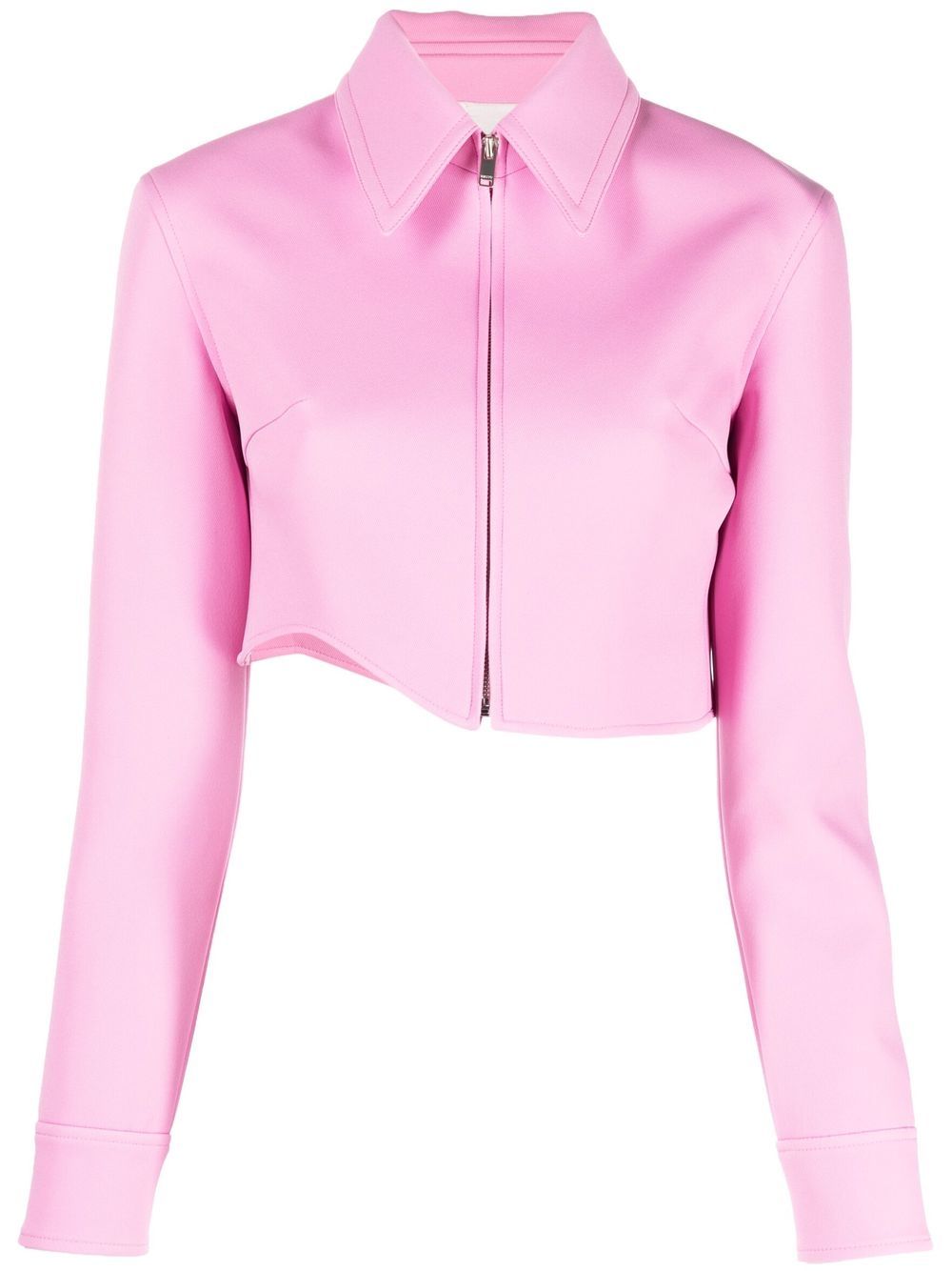 Recto Signature Cropped Zip Jacket In Pink