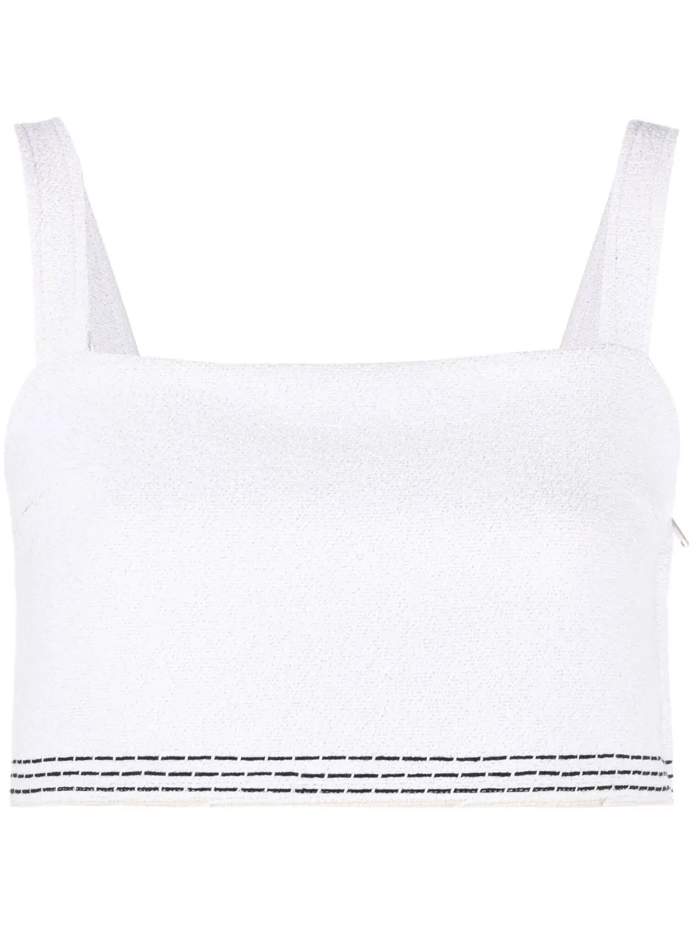 

Recto top con detalles de costura - Blanco