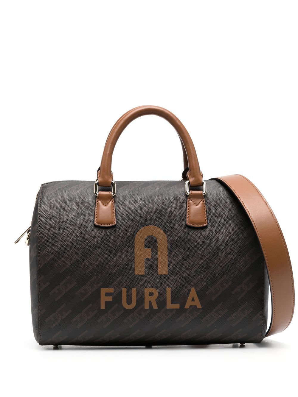 Furla Logo-print Tote Bag In Brown