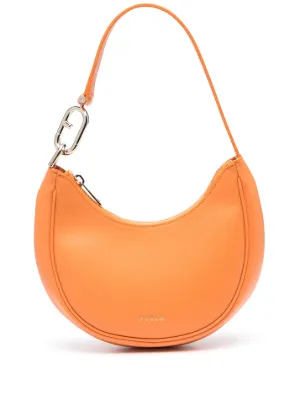 Orange leather shop shoulder bag