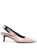 Furla patent-leather slingback pumps - Pink