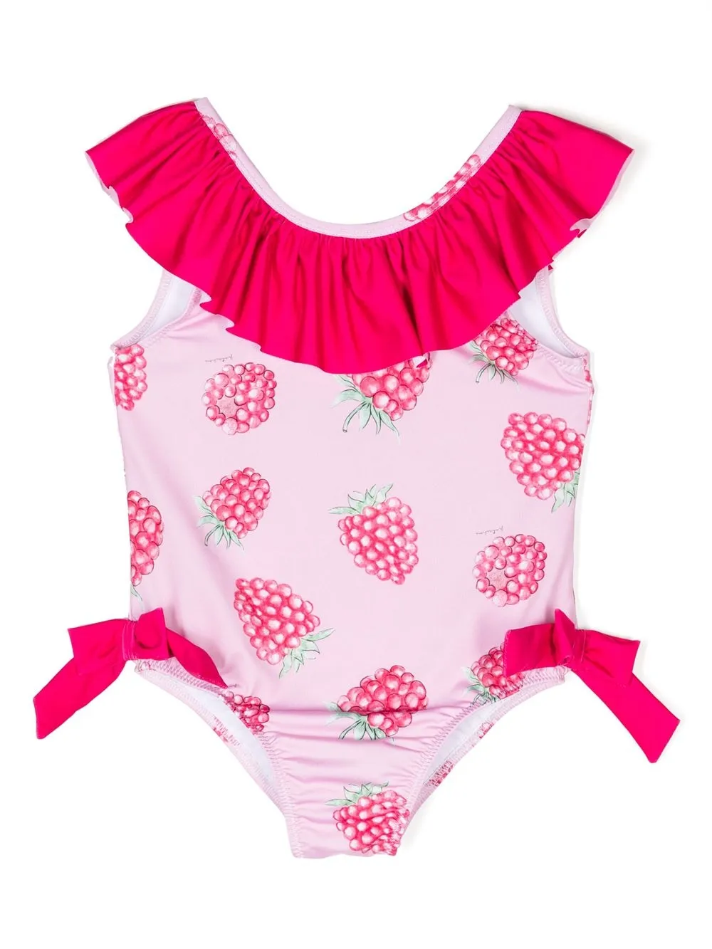 

Patachou strawberry-print ruffled swimsuit - Pink