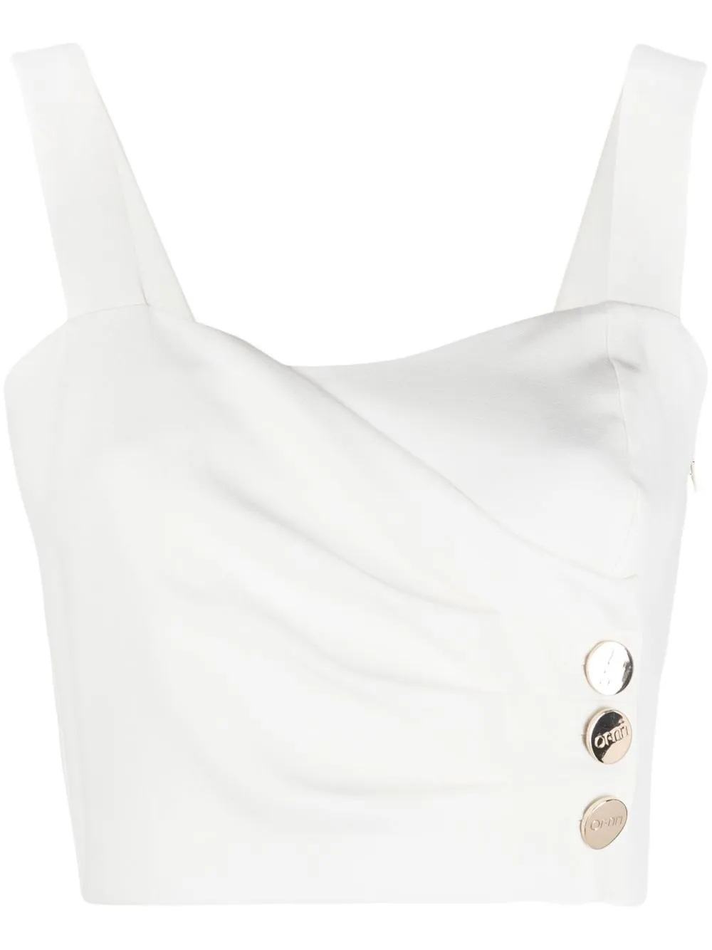 

LIU JO cropped square-neck top - White