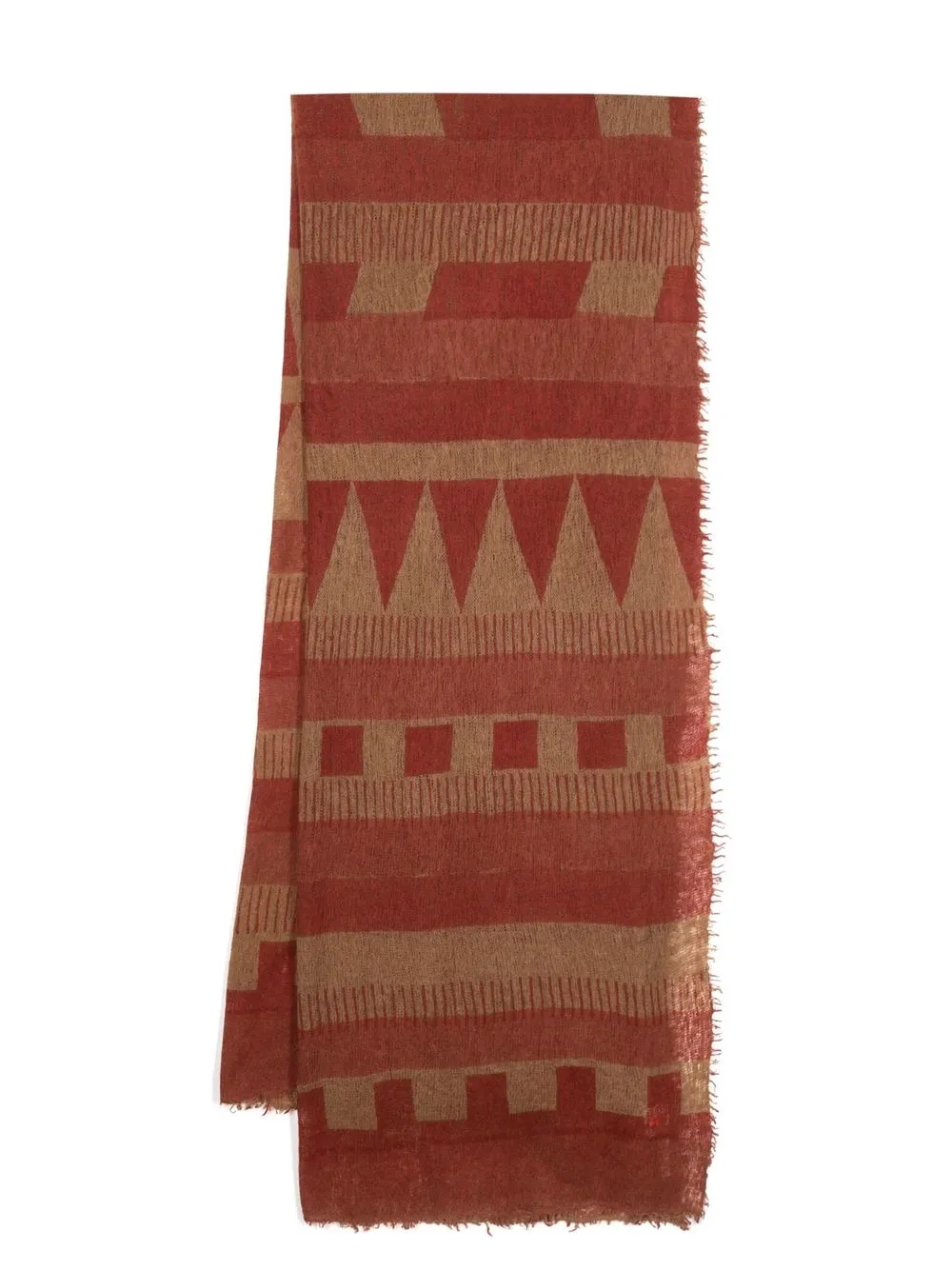 

MOULETA geometric-pattern printed scarf - Brown