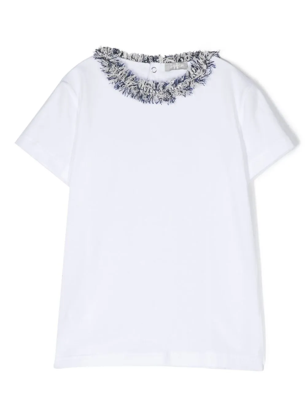 

Il Gufo fringe-collar detail T-shirt - White