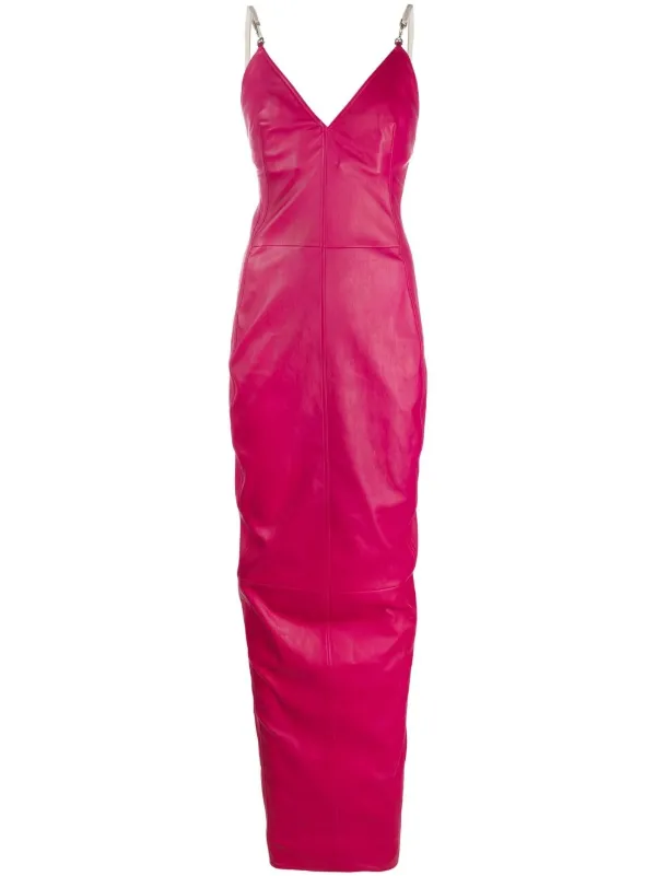 rick owens pink dress Rick Owens Pink Porterville Prong Denim Maxi Dress In 23 Thulian