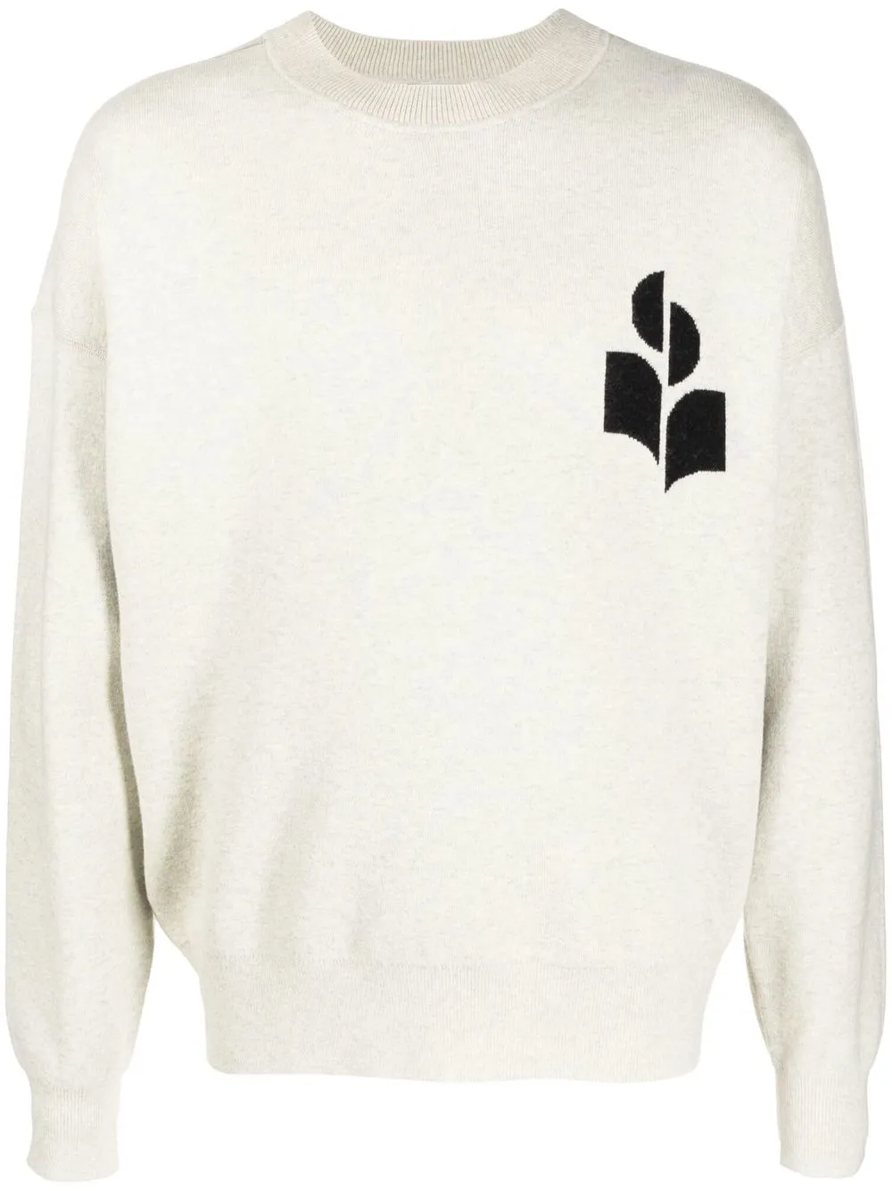 Shop Isabel Marant Intarsia-knit Logo Jumper In Neutrals