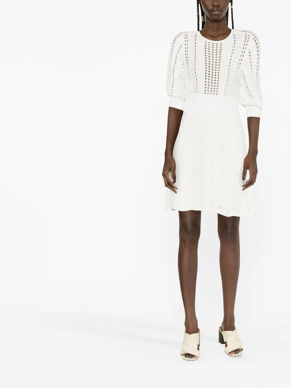 Alberta Ferretti Jurk met korte mouwen - Wit