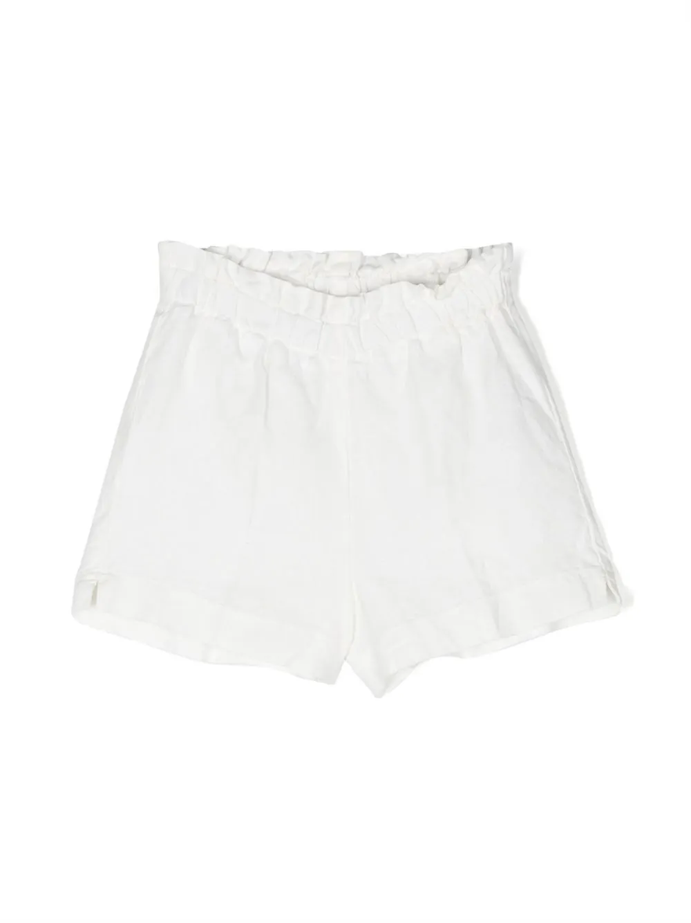 

Il Gufo flared elasticated-waistband shorts - White