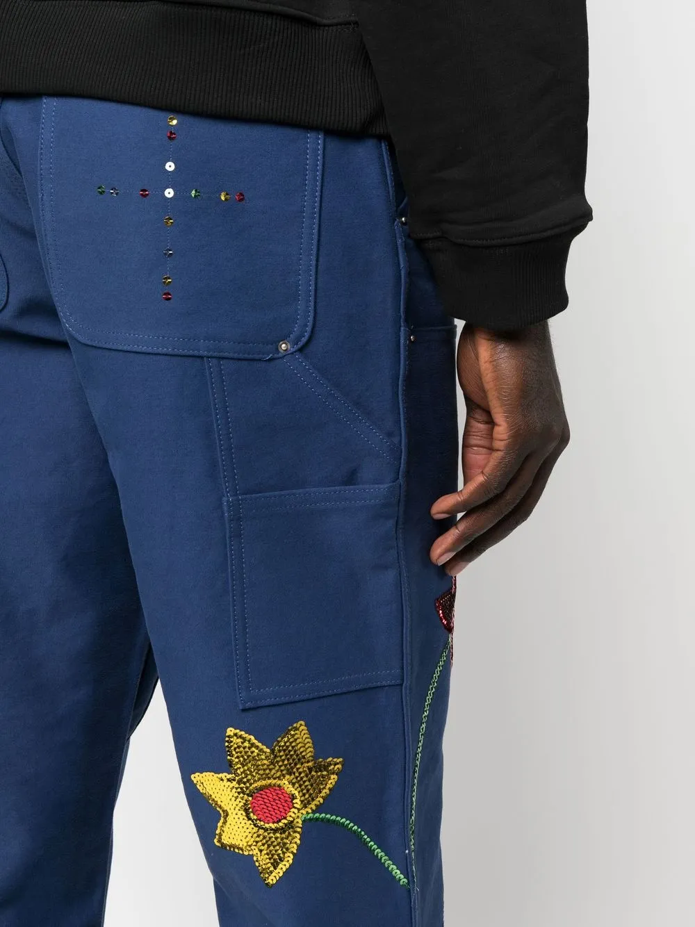 Sky High Farm Broek verfraaid met pailletten Blauw