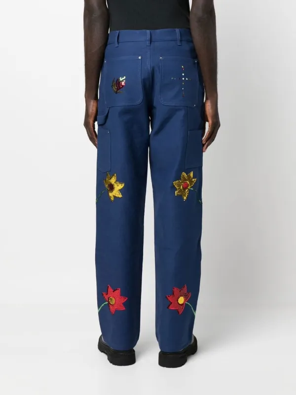 パンツ sky high farm 11747391 Sky High Farm スパンコールトリム パンツ | ブルー | FARFETCH JP