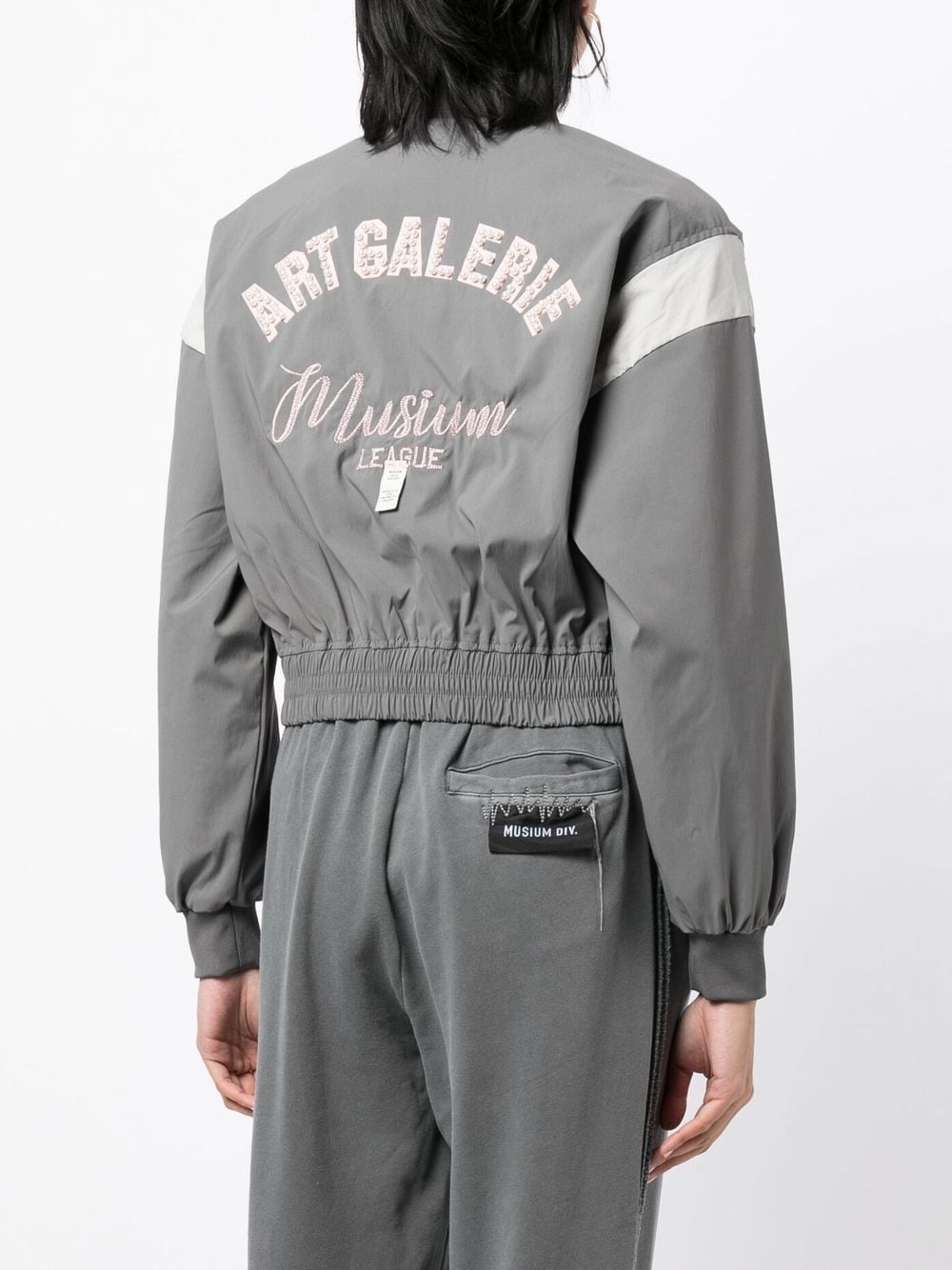Shop Musium Div. Two-tone Varsity Jacket In Grey